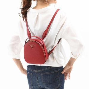 Prada Rucksack Handbag Red Triangle